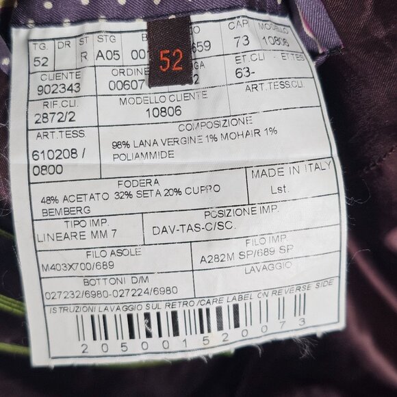 Etro Italy Mens Wool Blend Plaid Sport Coat Size 52 Brown, Purple, Black - Picture 11 of 14
